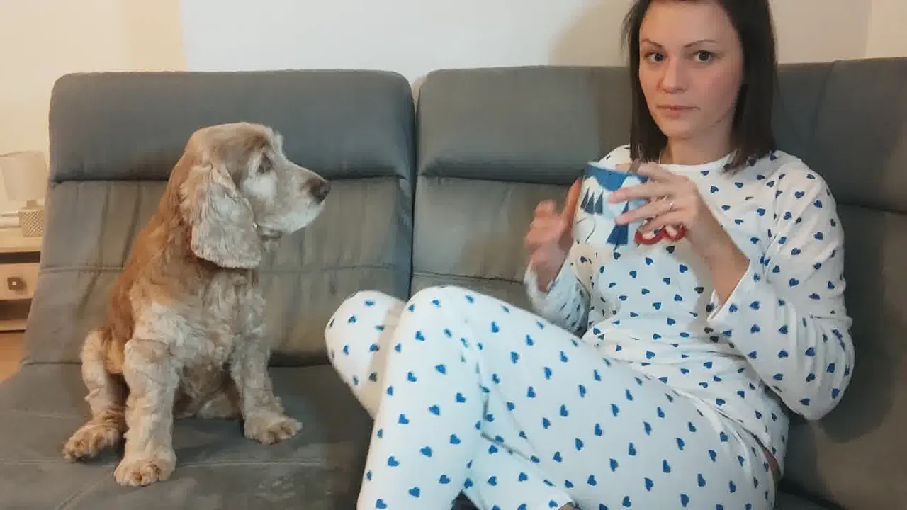 Pyjama fille/femme cœurs bleus en coton A04LJ01